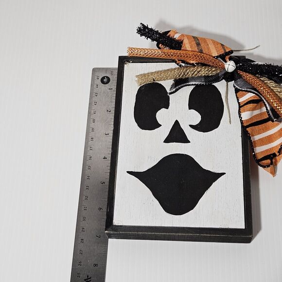 Jack O' Lantern 5x7 Wood Frame Face Halloween Decor‎ - Picture 5 of 5